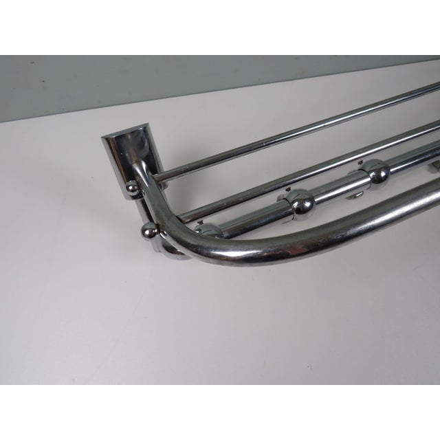 Modern Bauhaus Chrome Wall Coat Rack with Adjustable Hooks, 1920s For Sale - Image 4 of 11