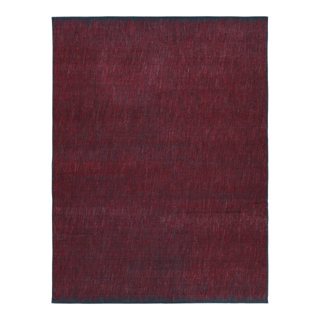 Rug & Kilim’s Contemporary Sumak Rug in Red and Charcoal Textured Design For Sale
