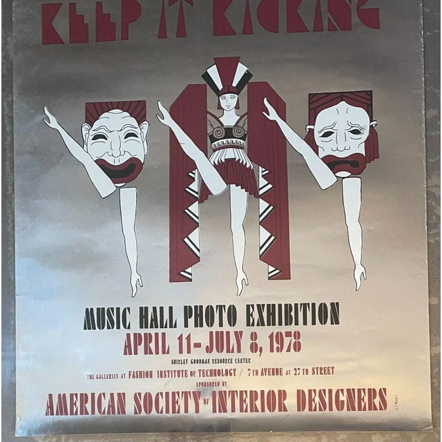 1970s Rare 1978 Radio City Music Hall 'art Deco Interior' Rockettes Exhibition Poster For Sale - Image 5 of 9