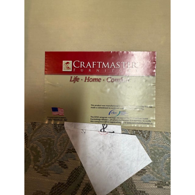 Vintage Craftmaster Upholstered Wingback Chairs - A Pair For Sale - Image 10 of 11