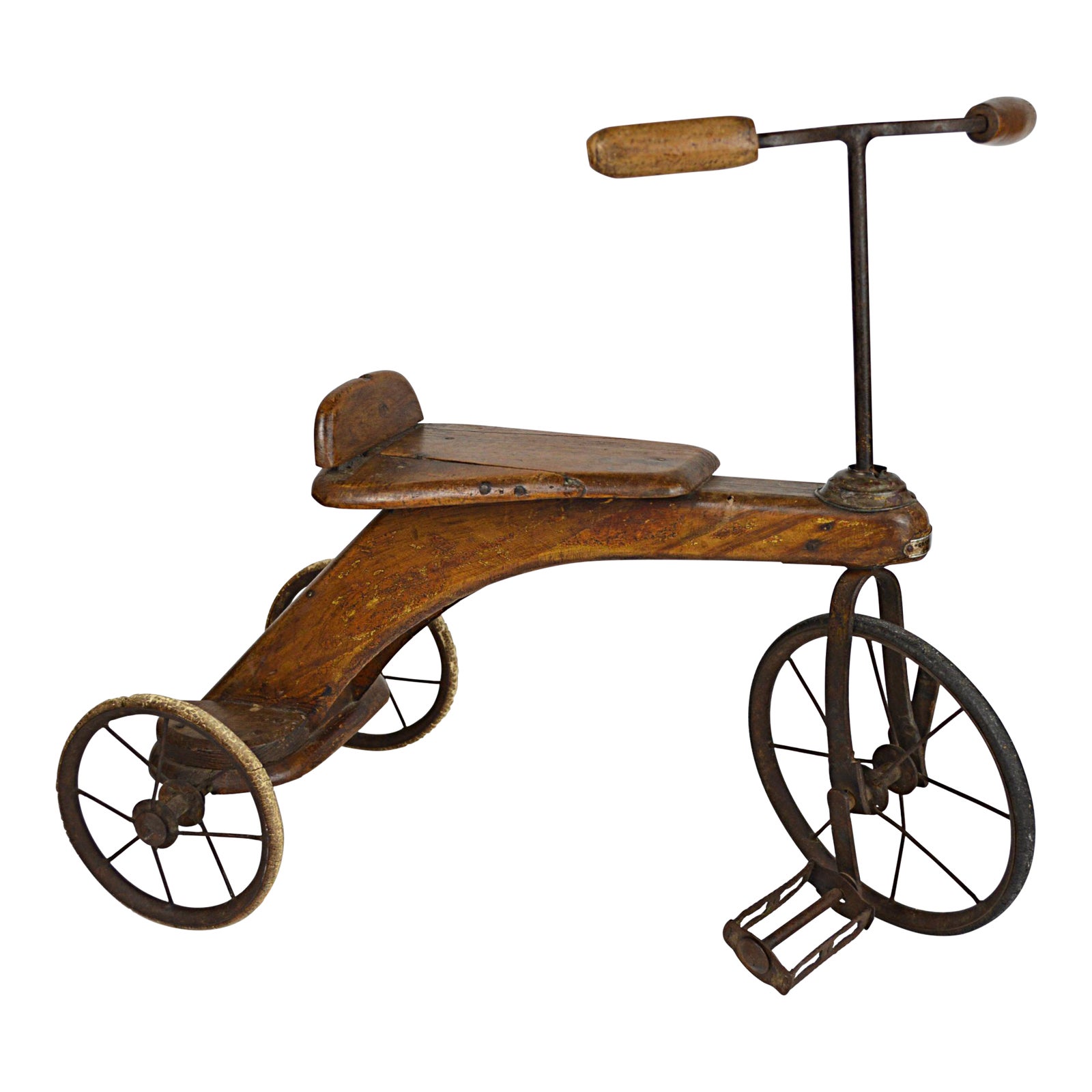 Antique Spanish Carved Wood Tricycle Chairish