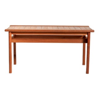 Scandinavian Teak Slatted Bench, 1960s For Sale