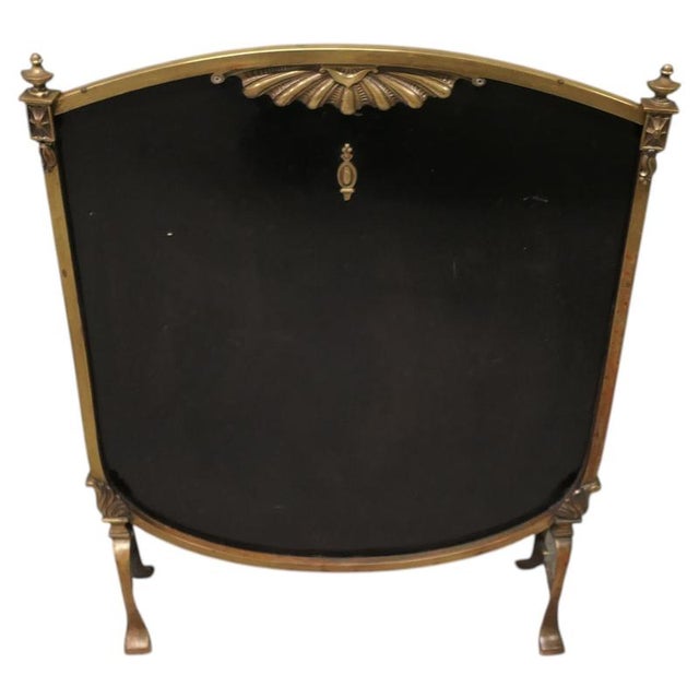 Metal Stylish Art Deco Style Brass and Black Fire Screen This Is a Charming Screen, 1930 For Sale - Image 7 of 7