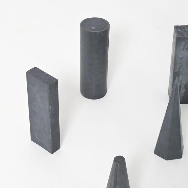 Gray Geometric Zinc Models, 1940s, Set of 12 For Sale - Image 8 of 13