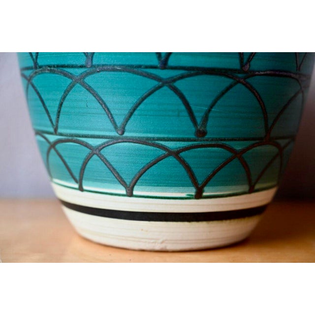 Graphic Green Ceramic Pot Cache from Scheurich, 1970s For Sale - Image 4 of 7