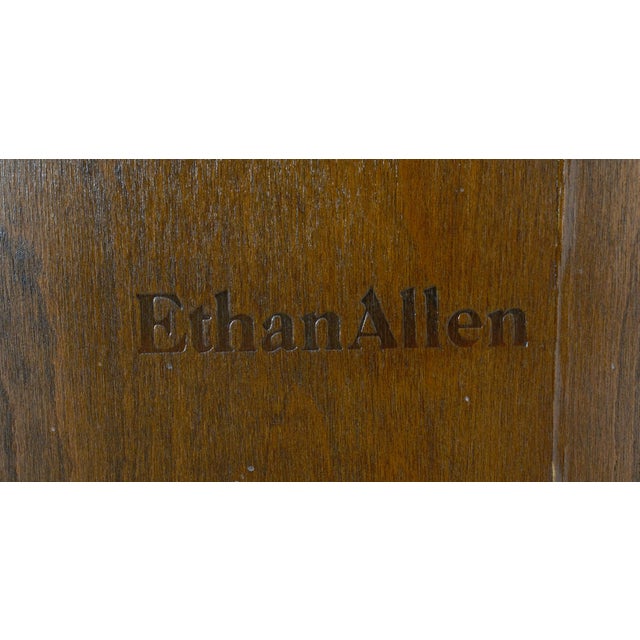 Glass Ethan Allen Georgian Court Cherry Cheval Dressing Mirror For Sale - Image 7 of 7