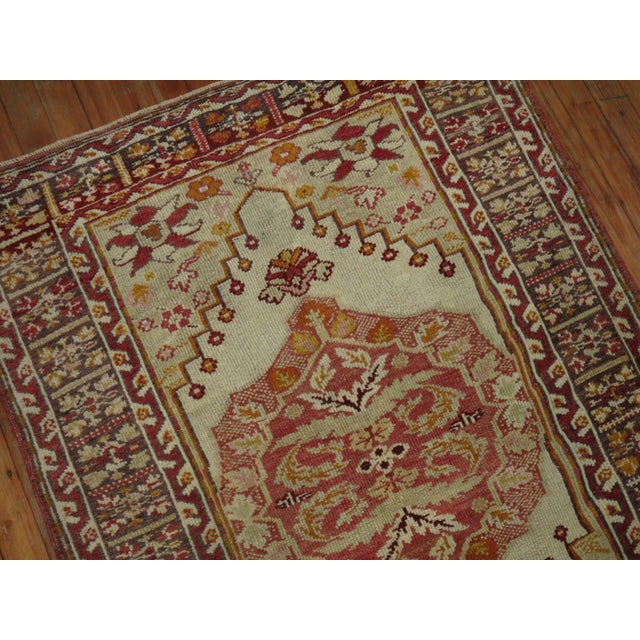 Zabihi Collection Antique Ivory Turkish Scatter Size Rug For Sale - Image 17 of 18