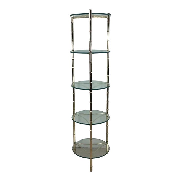 ヴィンテージ glass shelf mid-century-brass-and-glass-