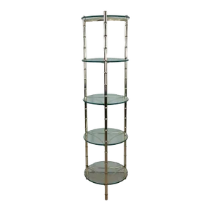 Mid Century Brass and Glass Display Shelf