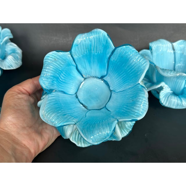 Fratelli Toso Italian Murano Glass Flower Petal Bowl Candle Votive Holders For Sale - Image 9 of 18