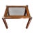 Manner of Milo Baughman 1970s Modernist Chrome, Wood & Smoked Glass Side Table. For Sale