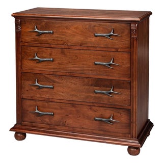 Lodge Chest of Drawers with Cast Antler Pulls For Sale