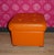 Orange Leatherette Stool, 1970s For Sale - Image 9 of 10