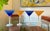 Blue Vintage Frosted Martini Glasses - Set of 4 For Sale - Image 8 of 9