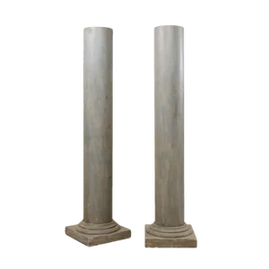 French Vintage Doric Style Painted Plaster Columns-A Pair
