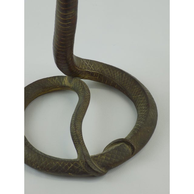 Yellow Art Deco Bronze Cobra Pocket Watch Holder by Edgar Brandt, France, 1920 For Sale - Image 8 of 9