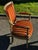 Louis XVI Cabriolet Armchair in Patinated Wood and Striped Velvet For Sale - Image 4 of 15