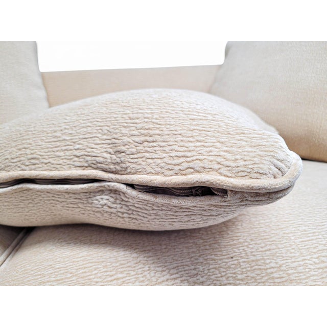Postmodern Flared Arm Tuxedo Sofa in Textured Velvet For Sale - Image 15 of 17