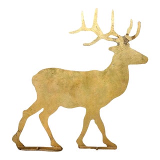 19thc Stag Trade Sign in Original Mustard Paint For Sale