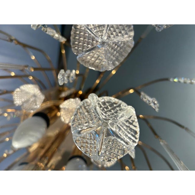 Shiny Flower Murano Glass Waterfall Chandelier, 1980s For Sale - Image 10 of 18