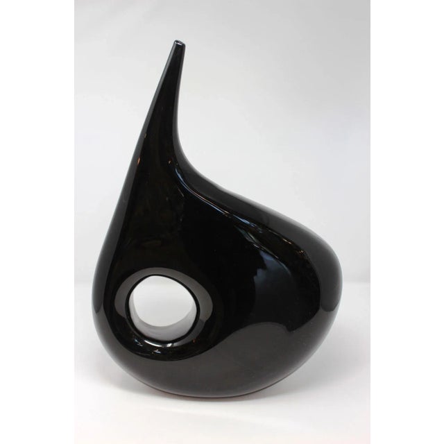 Contemporary Contemporary "Black Hole" Murano Glass Vase by the Vivarini Furnace For Sale - Image 3 of 11