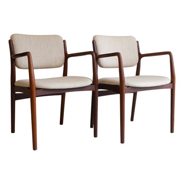 Set of Danish Modern Teak Armchairs, 1950s. Set of 2 For Sale