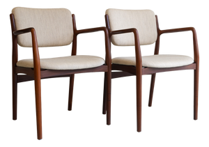 Set of Danish Modern Teak Armchairs, 1950s. Set of 2
