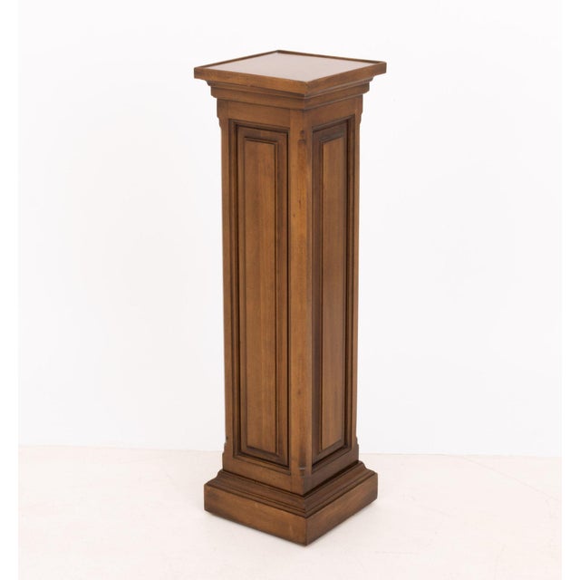 Neoclassical Style Walnut Pedestal Stand For Sale In New York - Image 6 of 6
