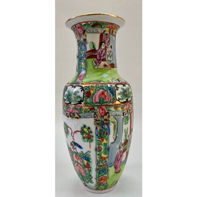 Chinese Hand-Painted Rose Medallion Vase For Sale - Image 4 of 7