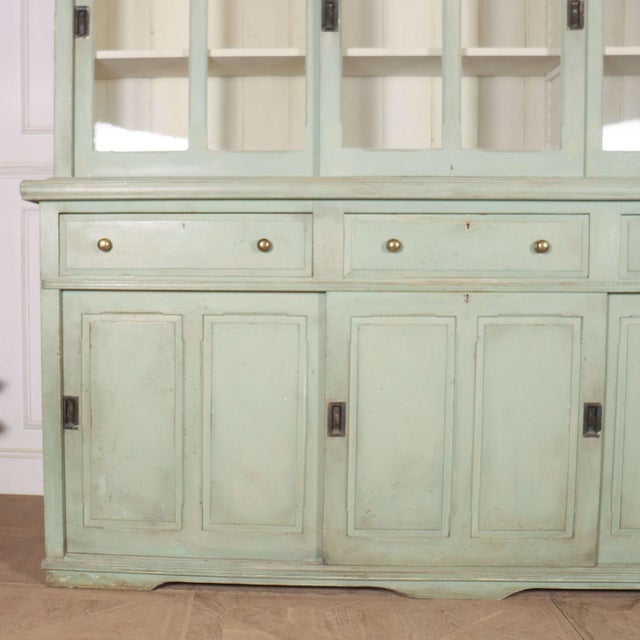 Green Large 19th Century Painted Kitchen Dresser For Sale - Image 8 of 12