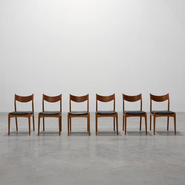 Mid-Century Modern Belgian Teak Dining Chairs, 1960s, Set of 6 For Sale - Image 16 of 16