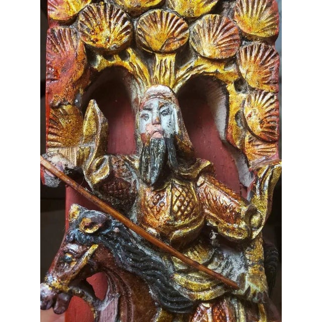 Vintage Chinese Hand Carved Wooden Figural Incense Stands - a Pair For Sale In Dallas - Image 6 of 11