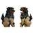 Large Mid-Century Chinese Ceramic Foo Dog Guardian Lion Pair — Tortoiseshell Glaze For Sale - Image 9 of 12