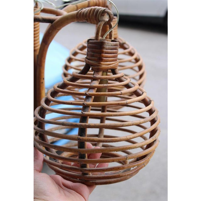 Italian Bamboo Chandelier, 1950 For Sale - Image 14 of 15