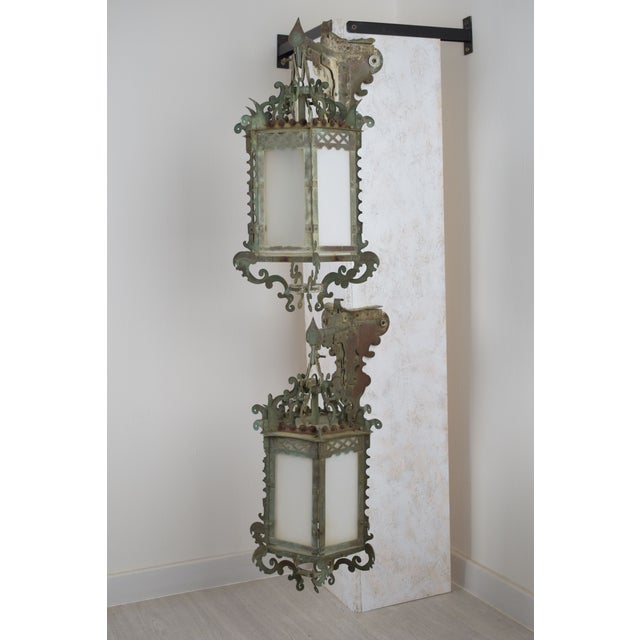 Corner Lanterns, Italy, 1920s, Set of 2 For Sale - Image 14 of 18