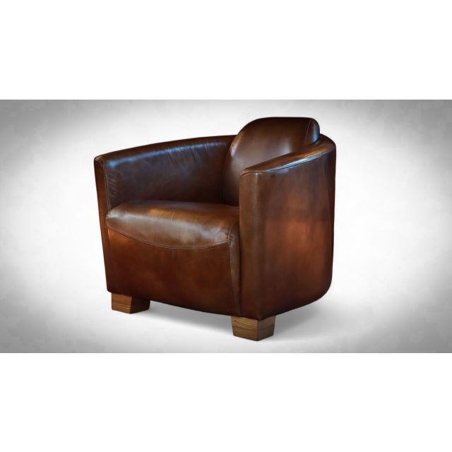 Modern Halo Mars Aviator Rocket Club Armchair in Cigar Brown Leather from Timothy Oulton, 2010s For Sale - Image 3 of 16