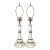 1950s Candle Stick Federal Style Blue Gold Star Porcelain Lamps - a Pair For Sale