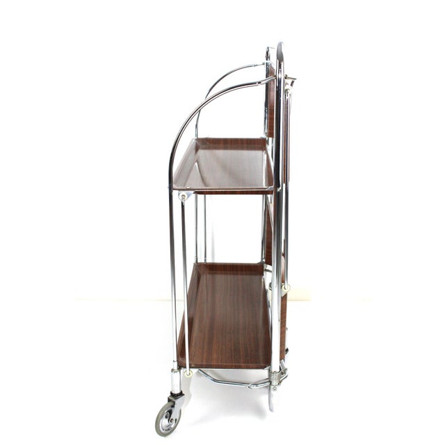 Mid-Century Modern Mid-Century Dinett Foldable Serving Trolley from Bremshey Solingen, 1960s For Sale - Image 3 of 10