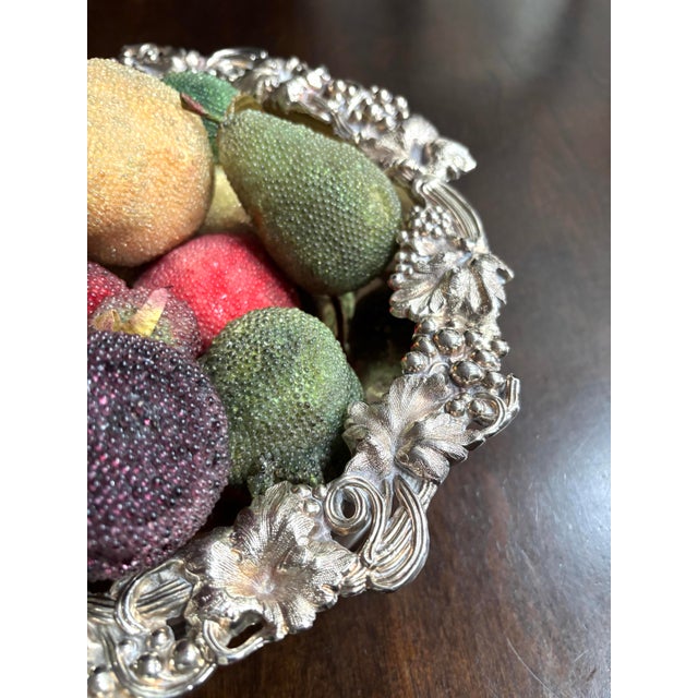 1940s Vintage Reed & Barton Silver Plated Sheridan Footed Centerpiece Fruit Bowl/Fruit Bowl-11.25”x3.25” For Sale - Image 5 of 12
