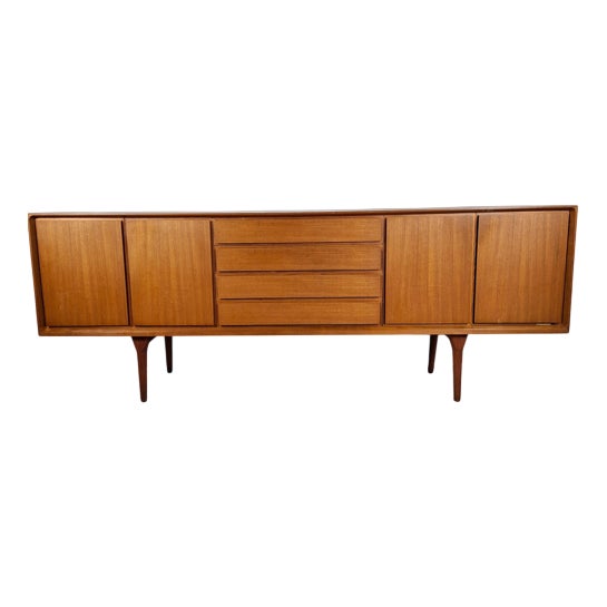 Mid-Century Modern Scandinavian Teak Sideboard with Drawers and Hinged Doors, 1960s For Sale