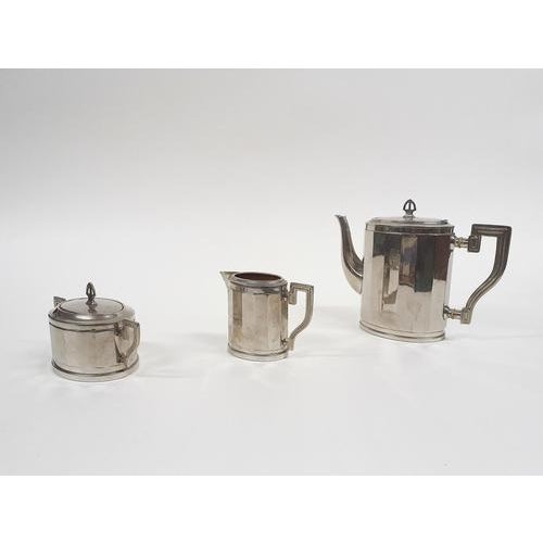 About this item Silver tea pot, with milk can and sugar pot. Teapot: 25 x 9 x 20 cm (LxWxH) Milk can: 14.5 x 6 x 10cm...
