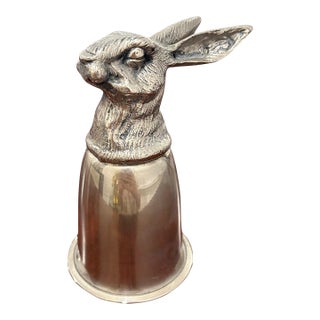 Vintage Gucci Silver-Tone Rabbit Hare Head Stirrup Cup For Sale