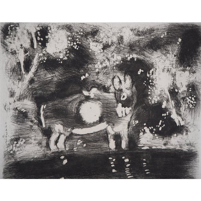 Marc Chagall, The Donkey Loaded with Sponges and the Donkey Loaded with Salt, 1952, Original Engraving For Sale - Image 6 of 7