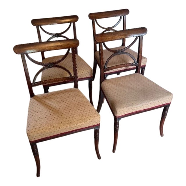 Antique Regency Mahogany Dining Chairs, 1800, Set of 4 For Sale