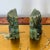 Antque dark spinach Jade Aztech figures bookends.