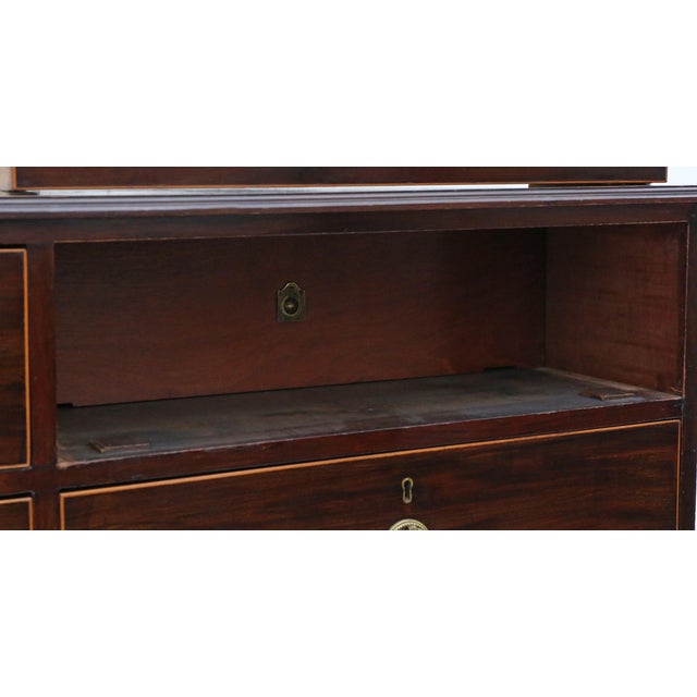Wood Antique Inlaid Mahogany Chest of Drawers from Mawer & Stephenson, 1800s For Sale - Image 7 of 12