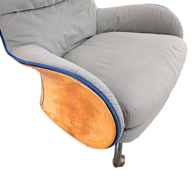 Depadova Armchair with Ottoman in Leather by Vico Magistretti, 1980 For Sale - Image 11 of 17