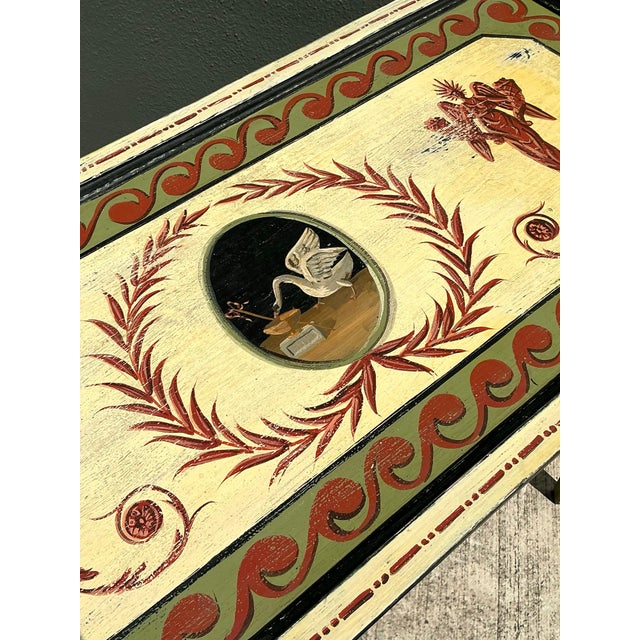 Vintage 1992 Hand Painted Swan Console Table For Sale - Image 10 of 14