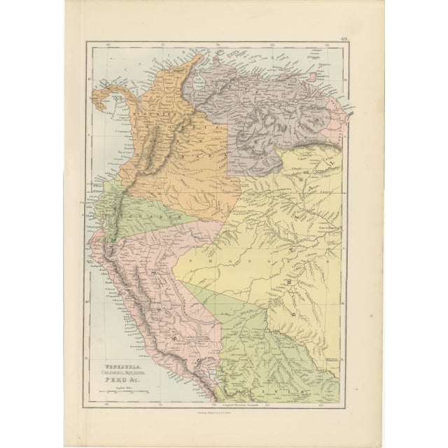 Antique South America Map, 1884 For Sale - Image 11 of 11