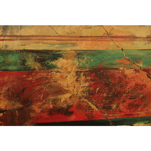 Mid 20th Century Roman Fresco Oil Painting Signed 'Fabriano' with Black Frame For Sale - Image 15 of 18